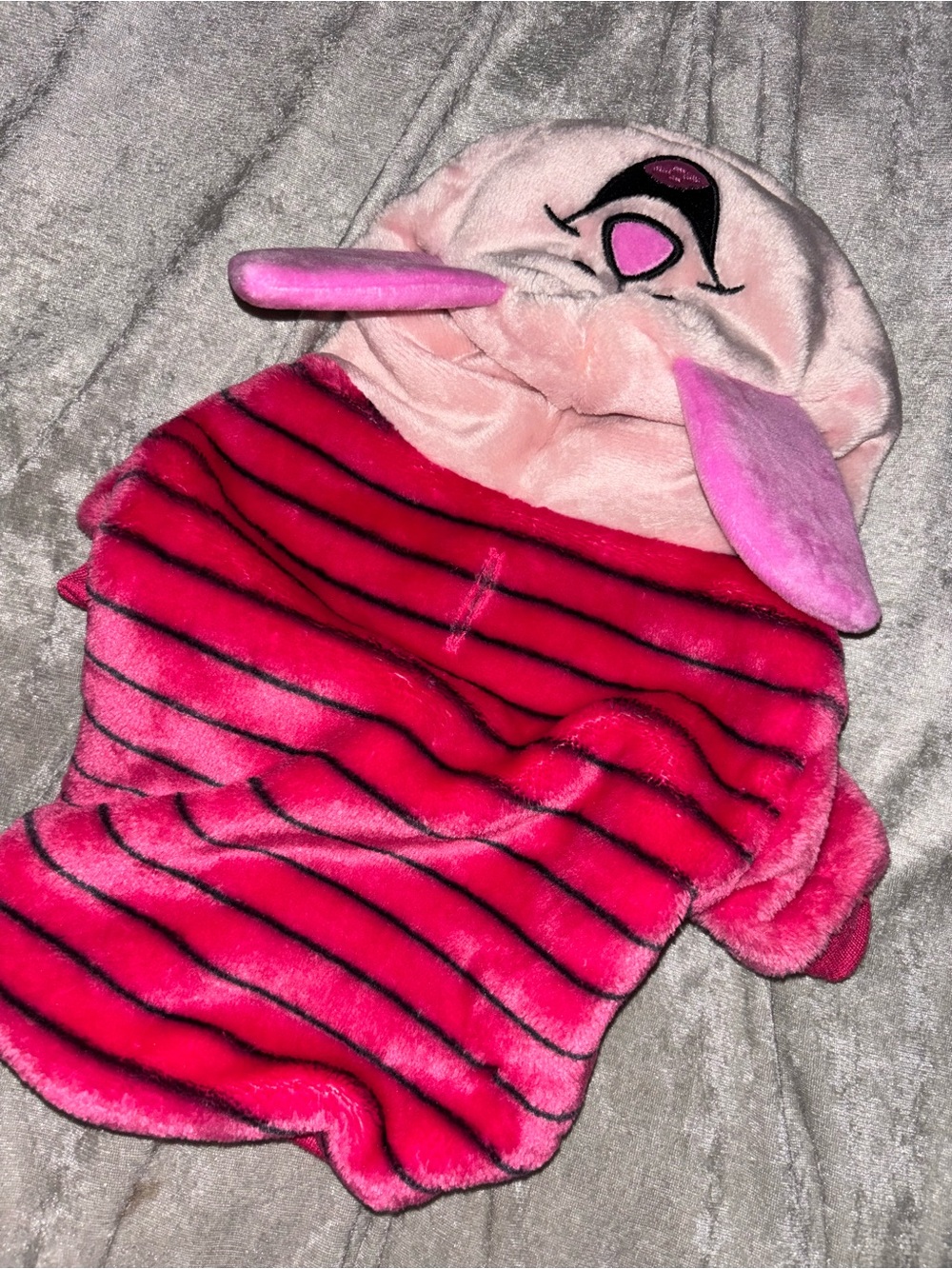 Disney Pink Striped Plush Dog Hoodie